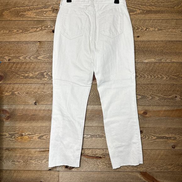 L'Agence High Rise Straight Leg Jeans in Oatmeal Color Size 25 NWT - Picture 2 of 4